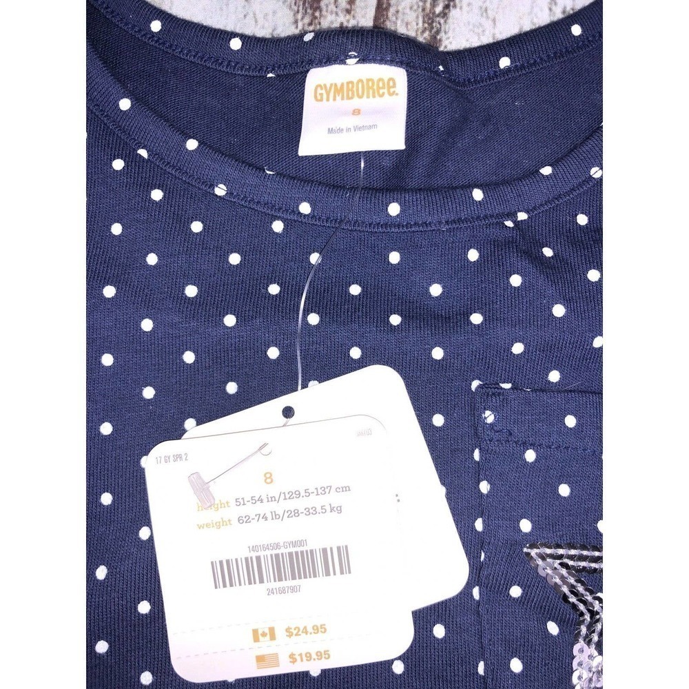 NWT Gymboree Blue Polka Dot Short Sleeve Tee Top Girls 8 - Picture 3 of 8